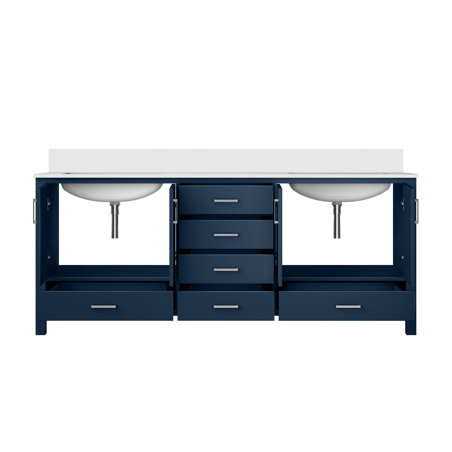 Jacques 80 in. W x 22 in. D Navy Blue Double Bath Vanity