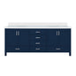 Jacques 80 in. W x 22 in. D Navy Blue Double Bath Vanity