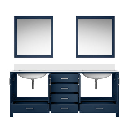 Jacques 80 in. W x 22 in. D Navy Blue Double Bath Vanity