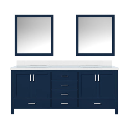 Jacques 80 in. W x 22 in. D Navy Blue Double Bath Vanity