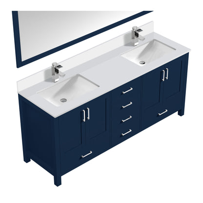 Jacques 80 in. W x 22 in. D Navy Blue Double Bath Vanity