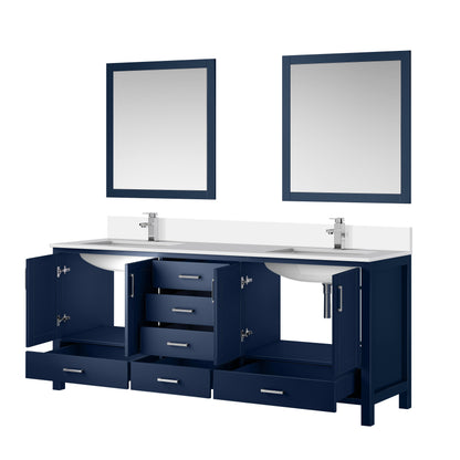 Jacques 80 in. W x 22 in. D Navy Blue Double Bath Vanity