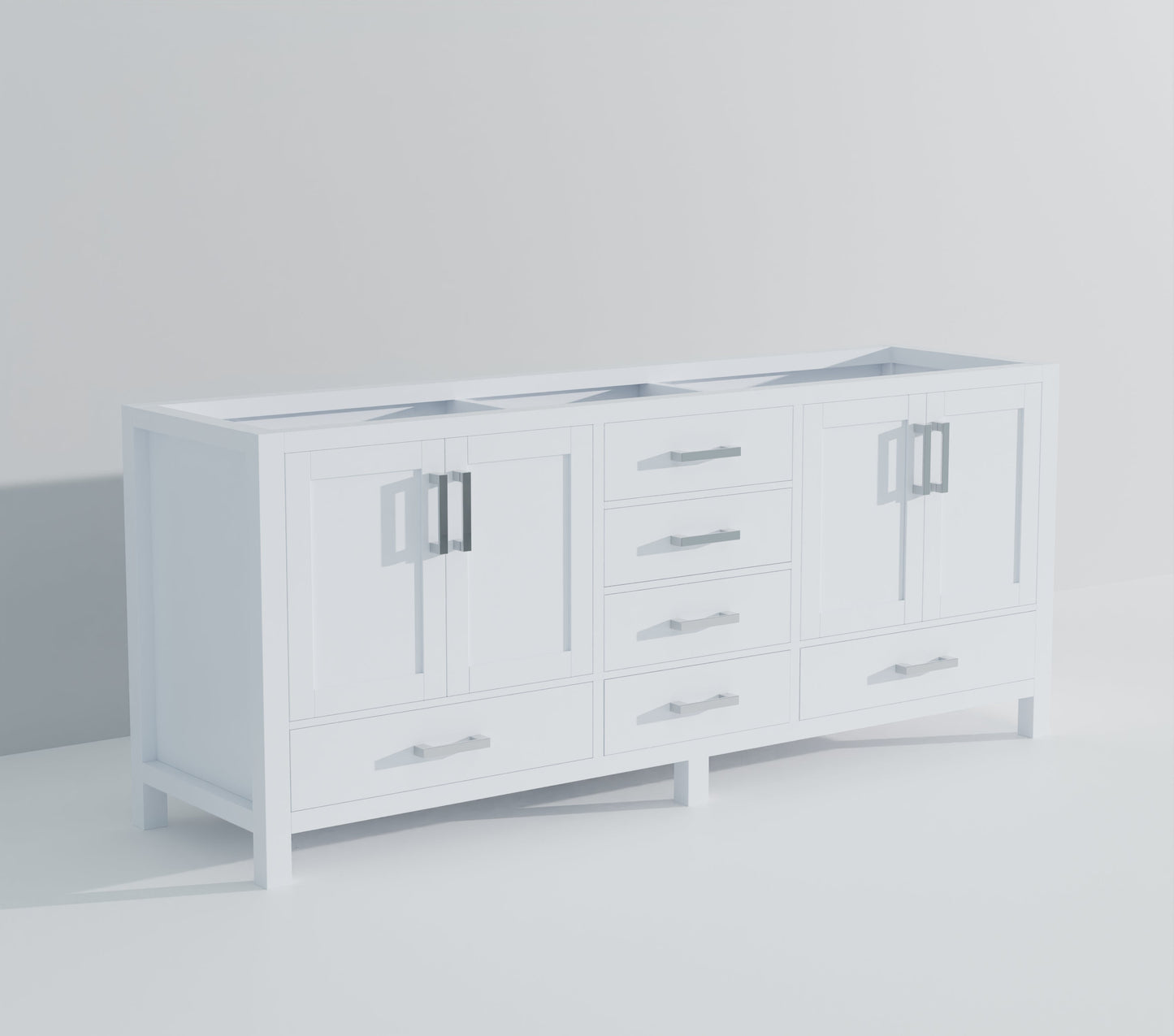 Jacques 84 in. W x 22 in. D White Double Bath Vanity