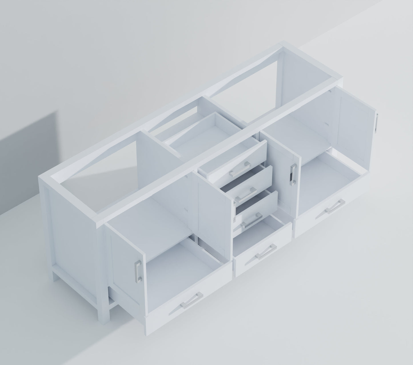 Jacques 84 in. W x 22 in. D White Double Bath Vanity