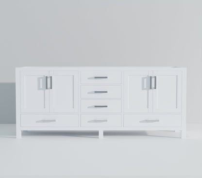 Jacques 84 in. W x 22 in. D White Double Bath Vanity