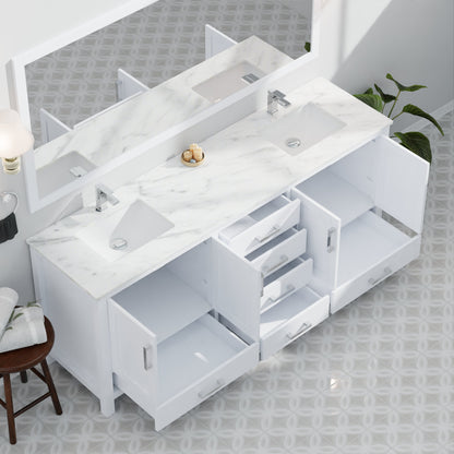 Jacques 84 in. W x 22 in. D White Double Bath Vanity
