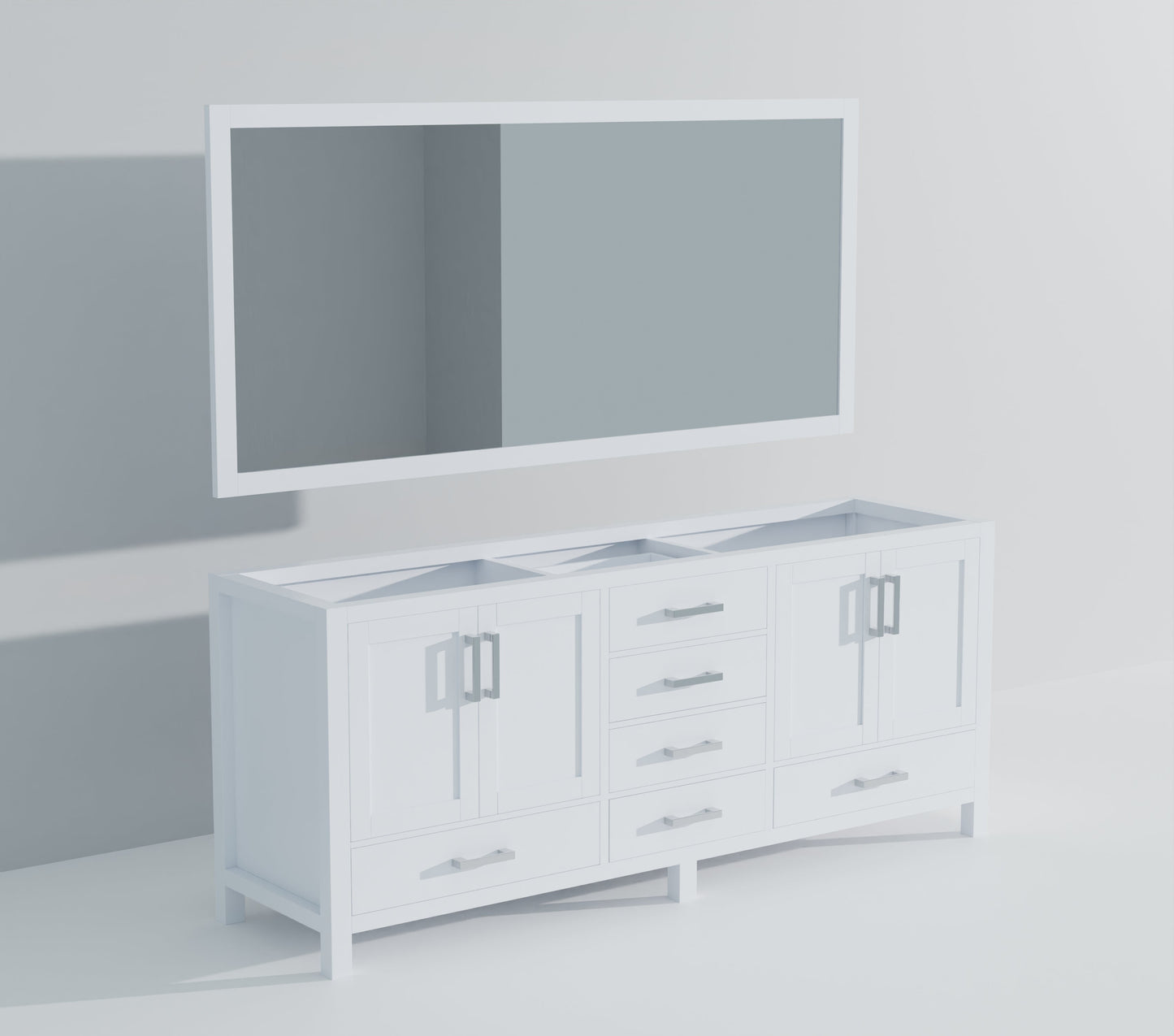 Jacques 84 in. W x 22 in. D White Double Bath Vanity