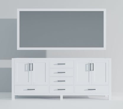 Jacques 84 in. W x 22 in. D White Double Bath Vanity