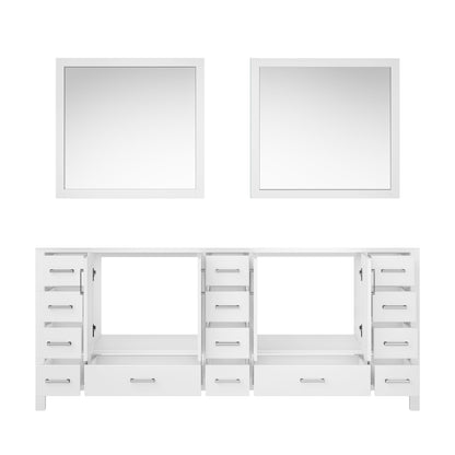 Jacques 84 in. W x 22 in. D White Double Bath Vanity