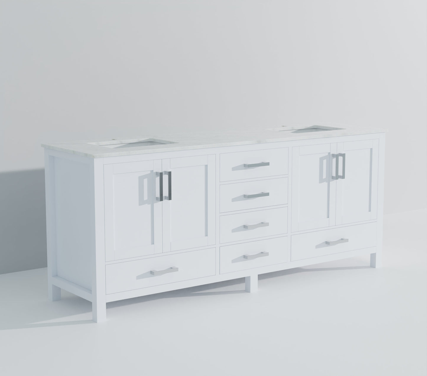 Jacques 84 in. W x 22 in. D White Double Bath Vanity