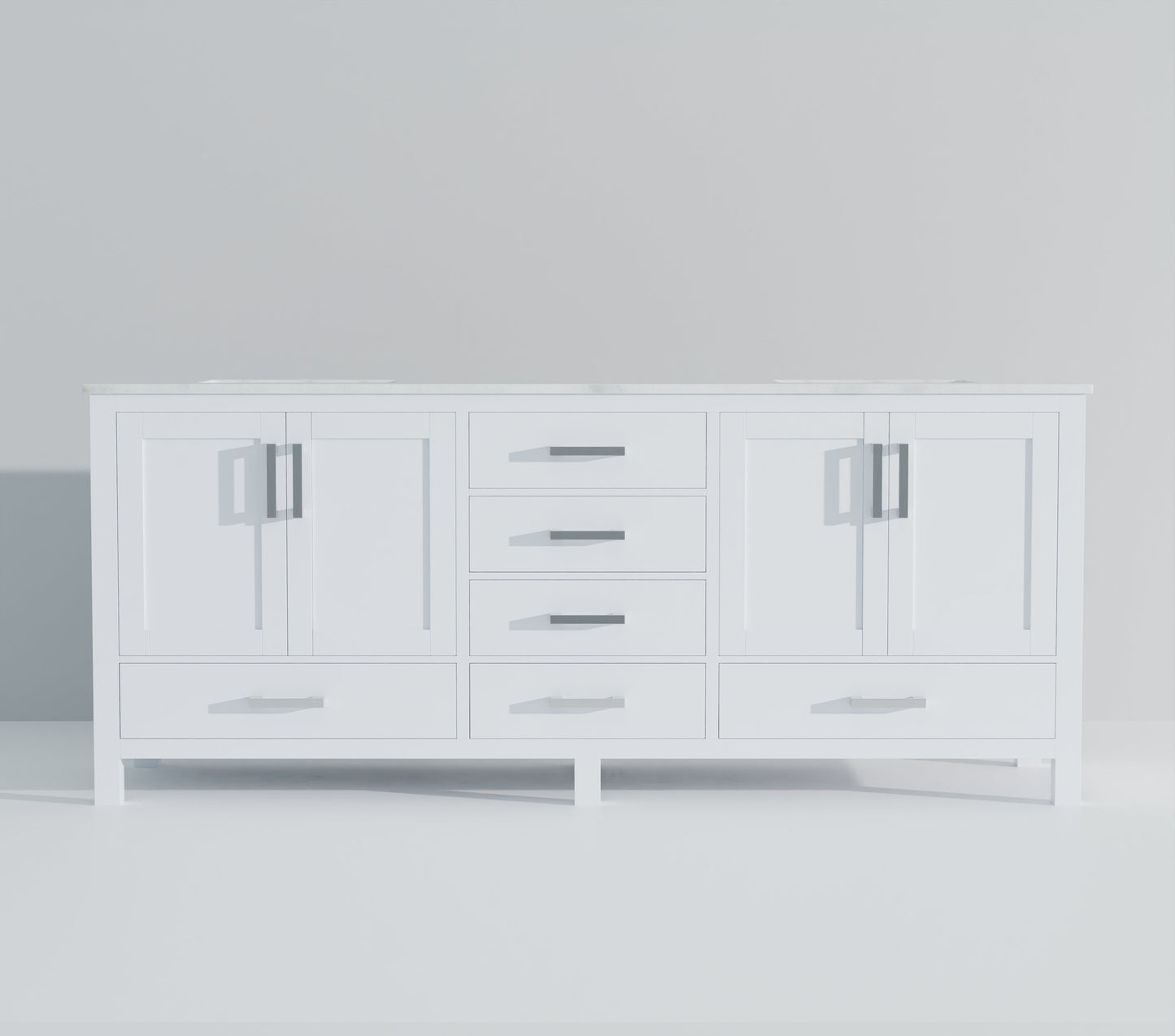 Jacques 84 in. W x 22 in. D White Double Bath Vanity