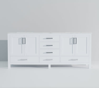Jacques 84 in. W x 22 in. D White Double Bath Vanity