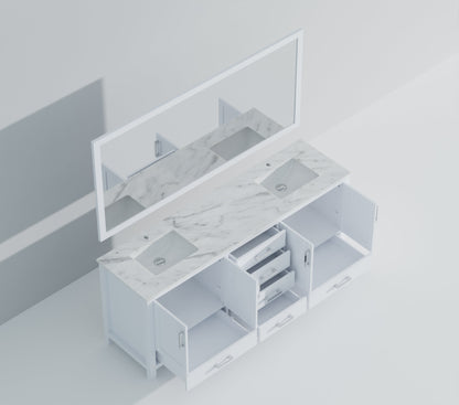 Jacques 84 in. W x 22 in. D White Double Bath Vanity