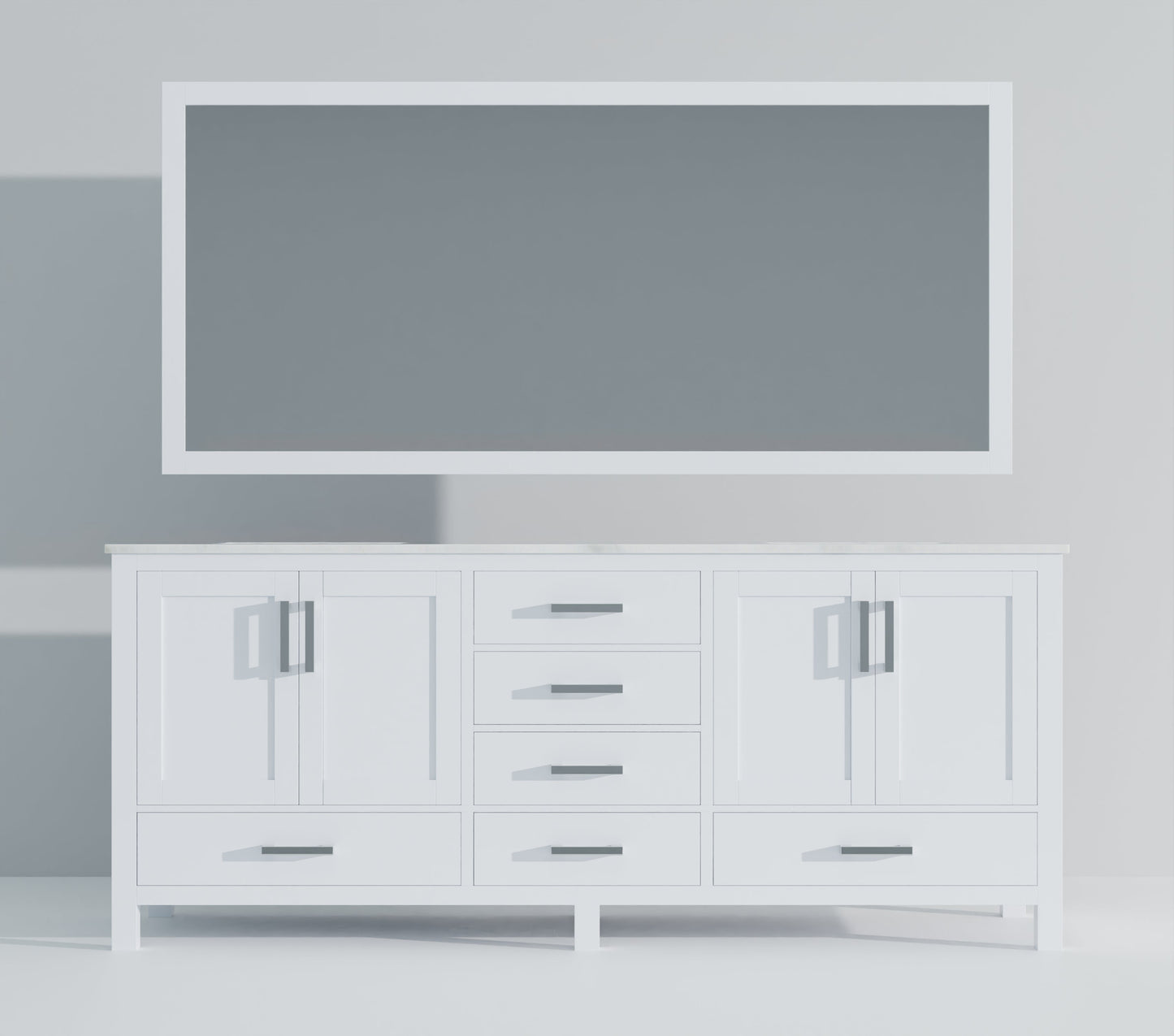 Jacques 84 in. W x 22 in. D White Double Bath Vanity