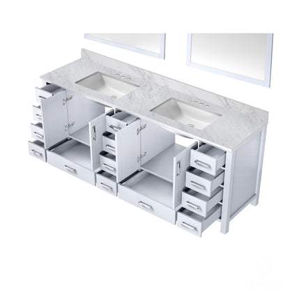 Jacques 84 in. W x 22 in. D White Double Bath Vanity