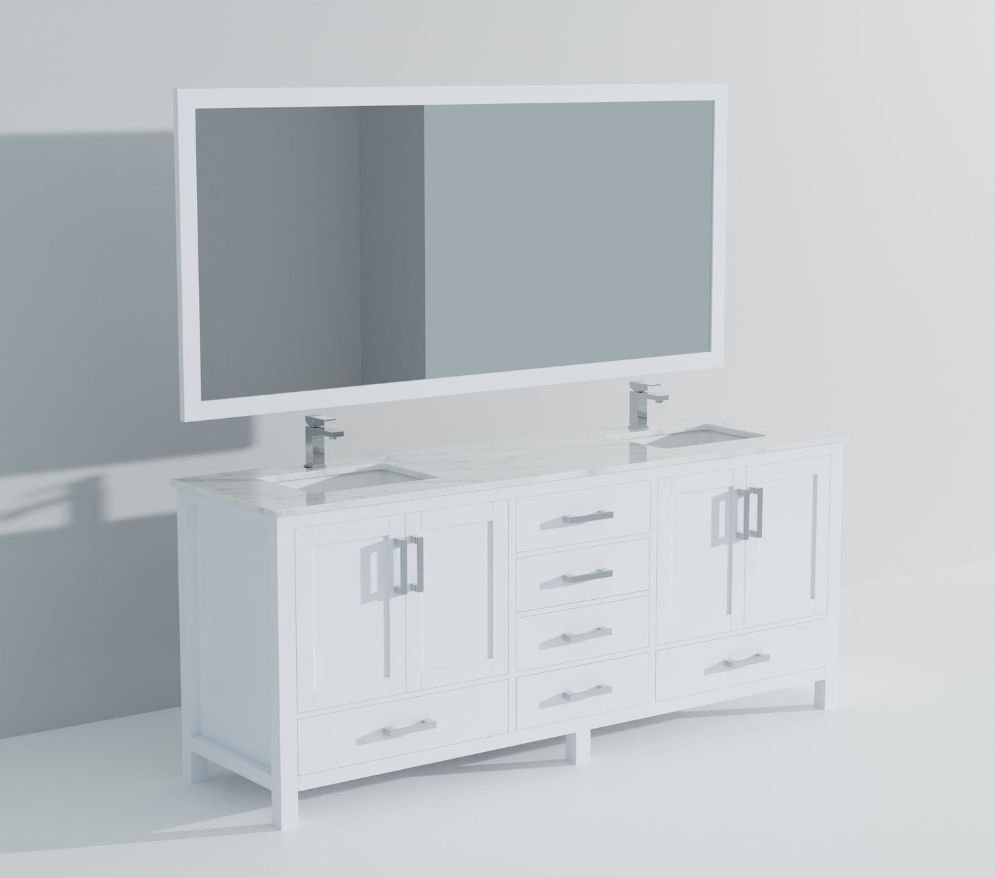 Jacques 84 in. W x 22 in. D White Double Bath Vanity