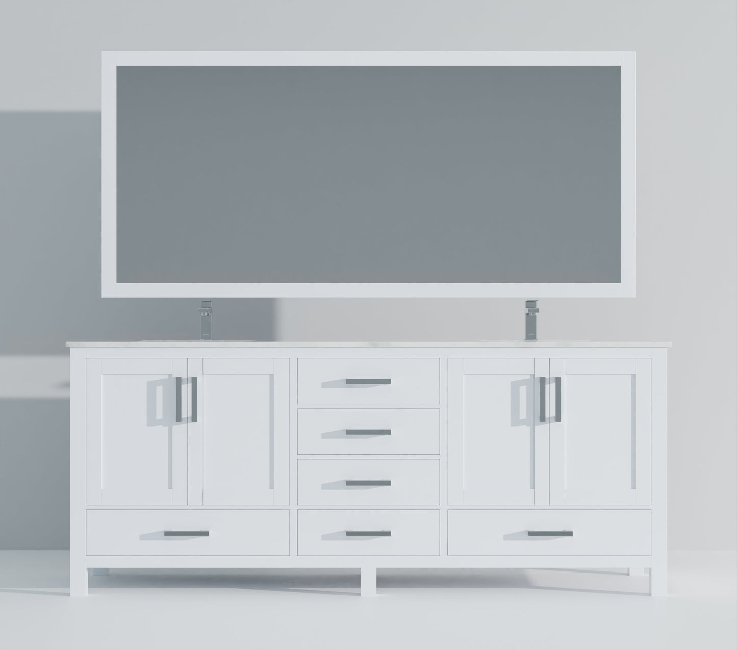 Jacques 84 in. W x 22 in. D White Double Bath Vanity