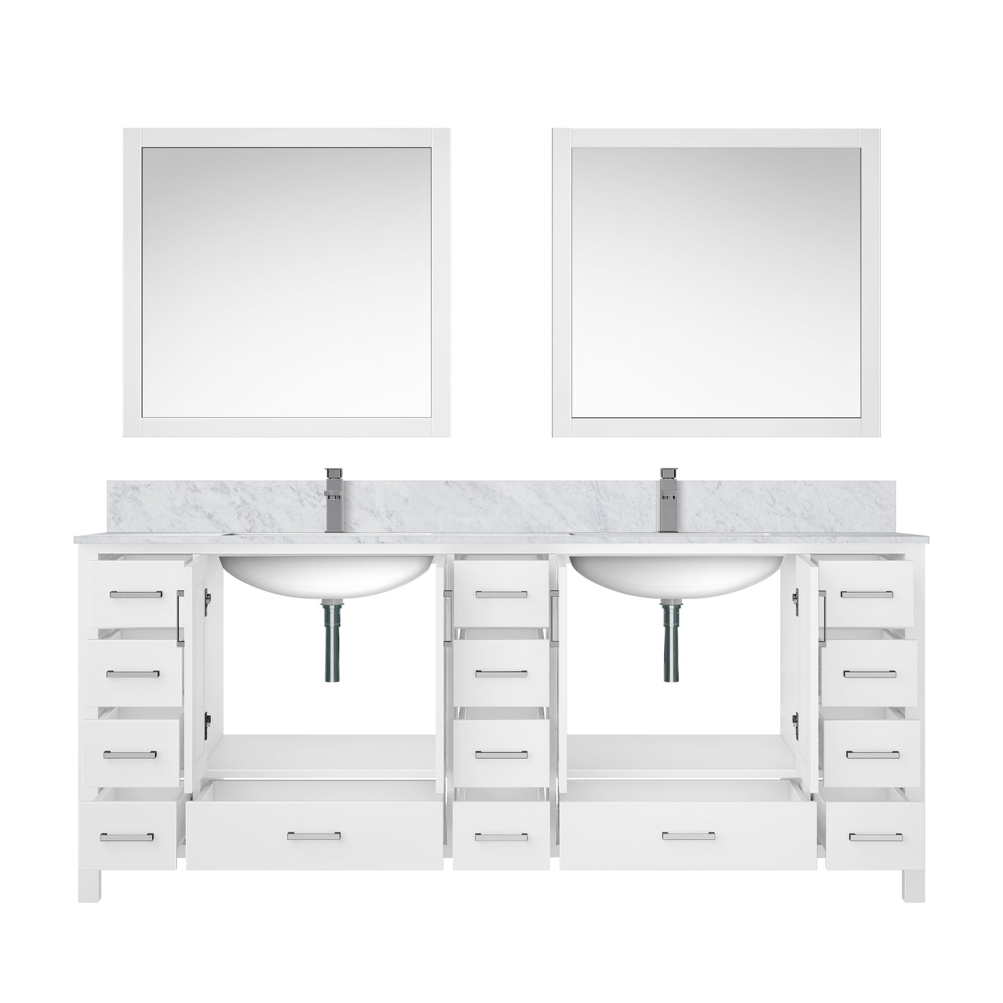 Jacques 84 in. W x 22 in. D White Double Bath Vanity