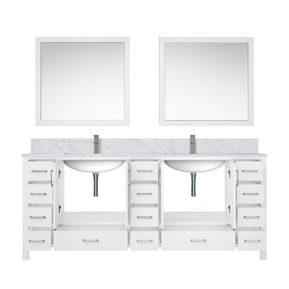 Jacques 84 in. W x 22 in. D White Double Bath Vanity