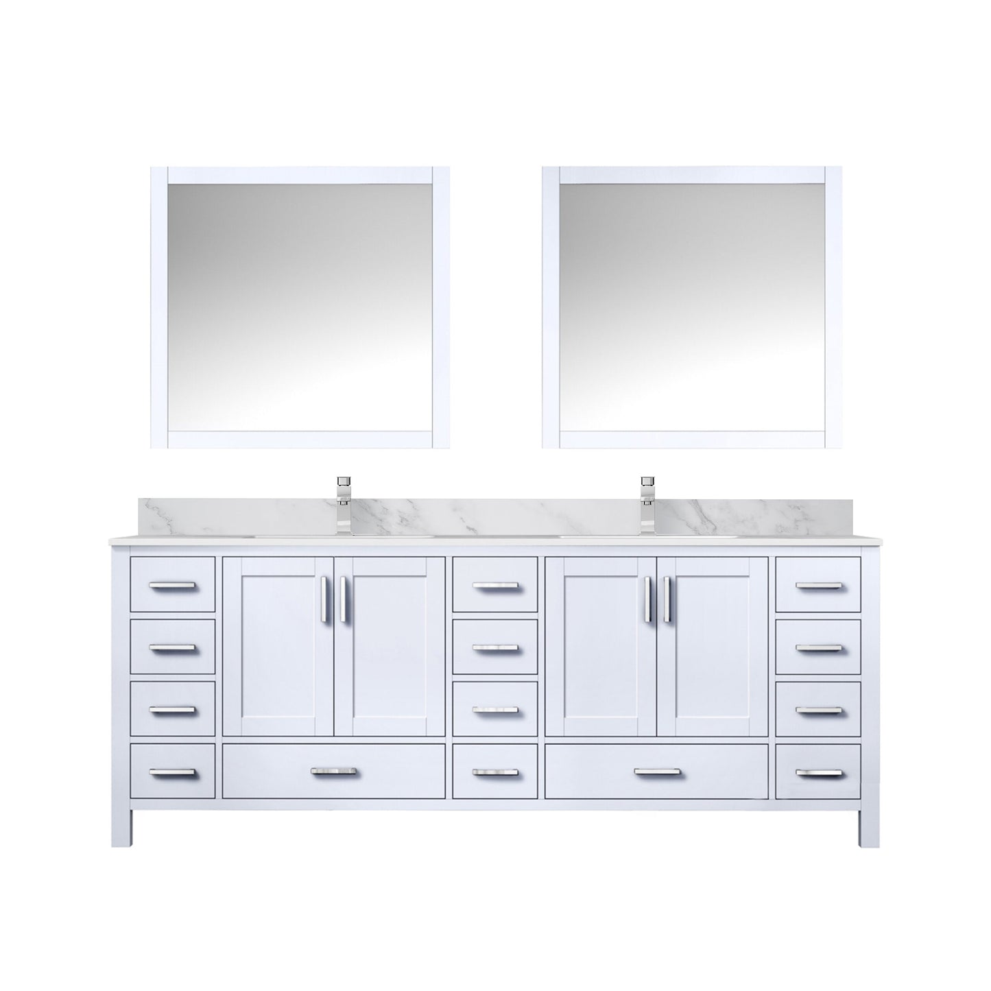 Jacques 84 in. W x 22 in. D White Double Bath Vanity