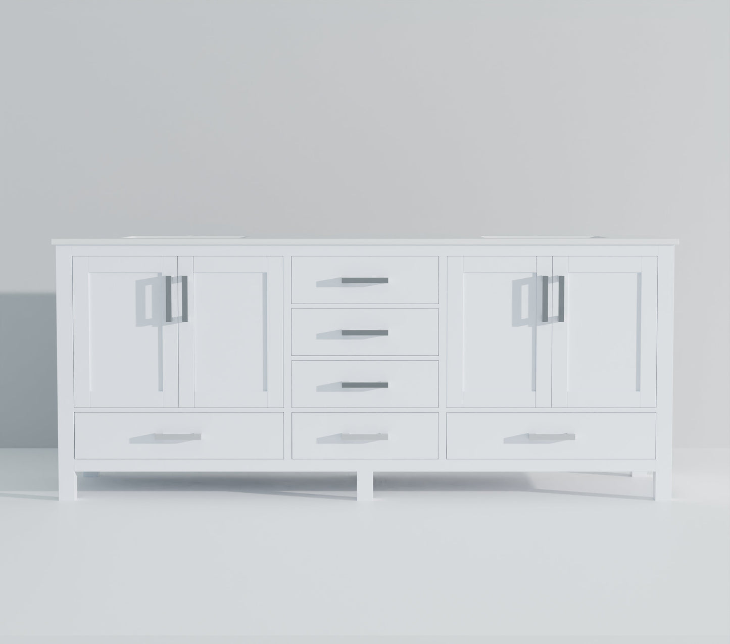 Jacques 84 in. W x 22 in. D White Double Bath Vanity