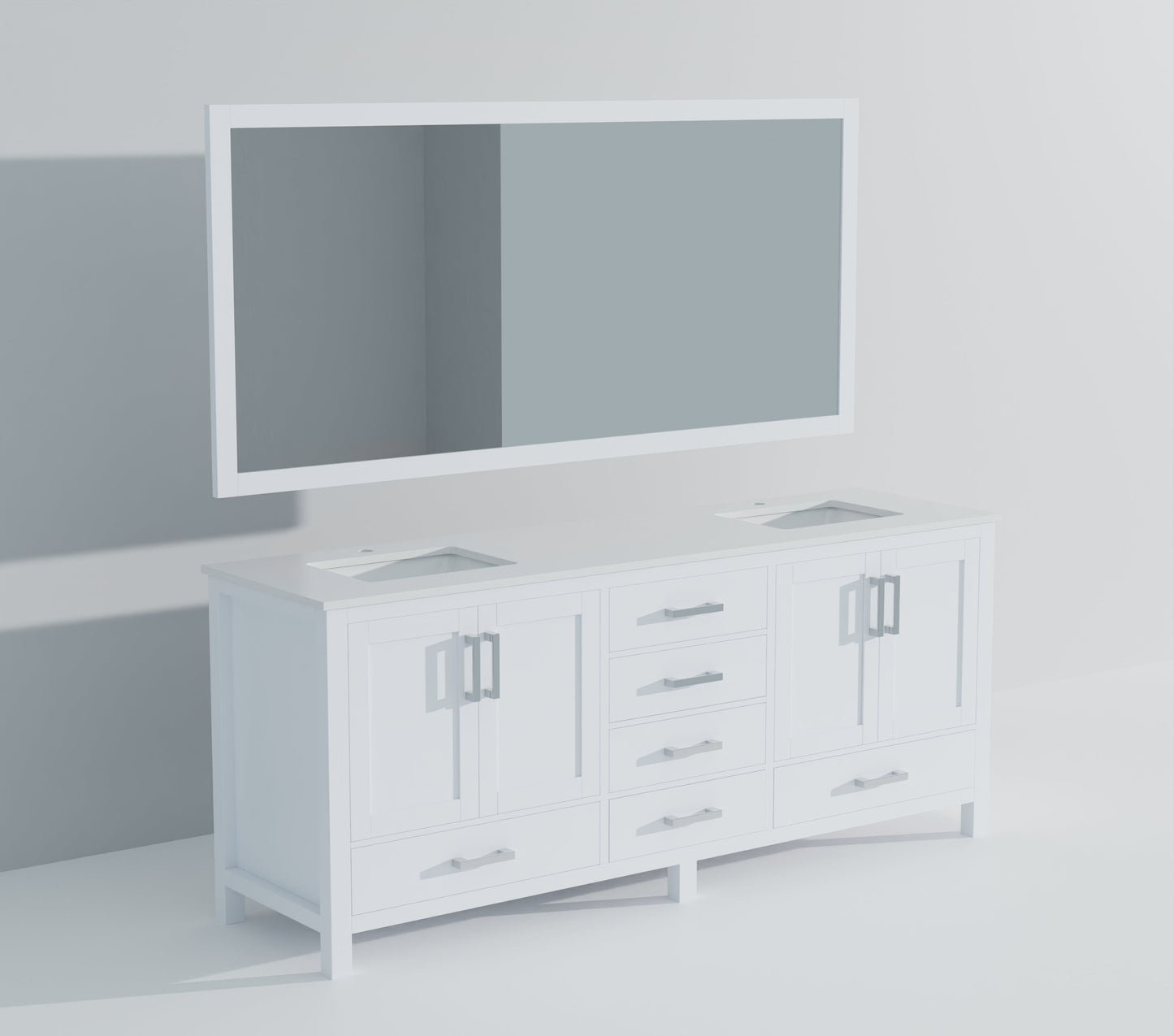 Jacques 84 in. W x 22 in. D White Double Bath Vanity