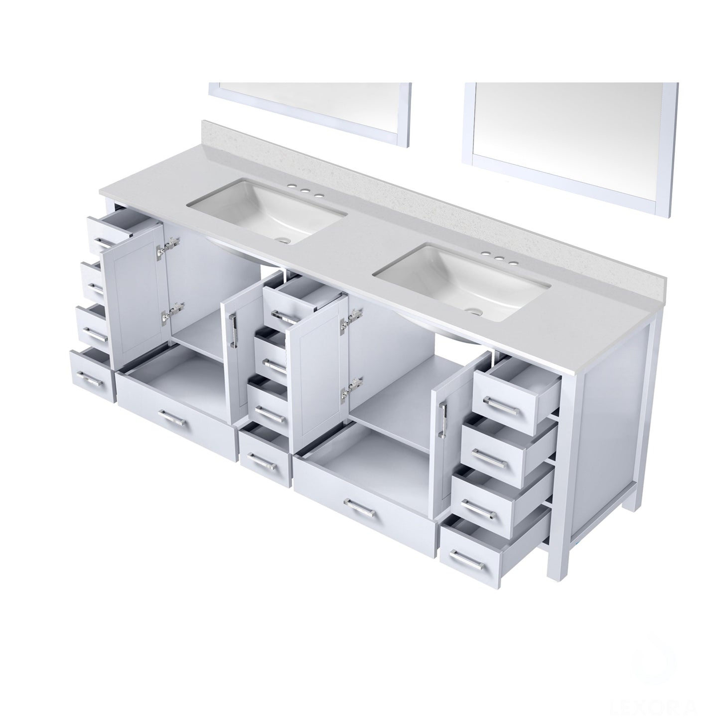 Jacques 84 in. W x 22 in. D White Double Bath Vanity