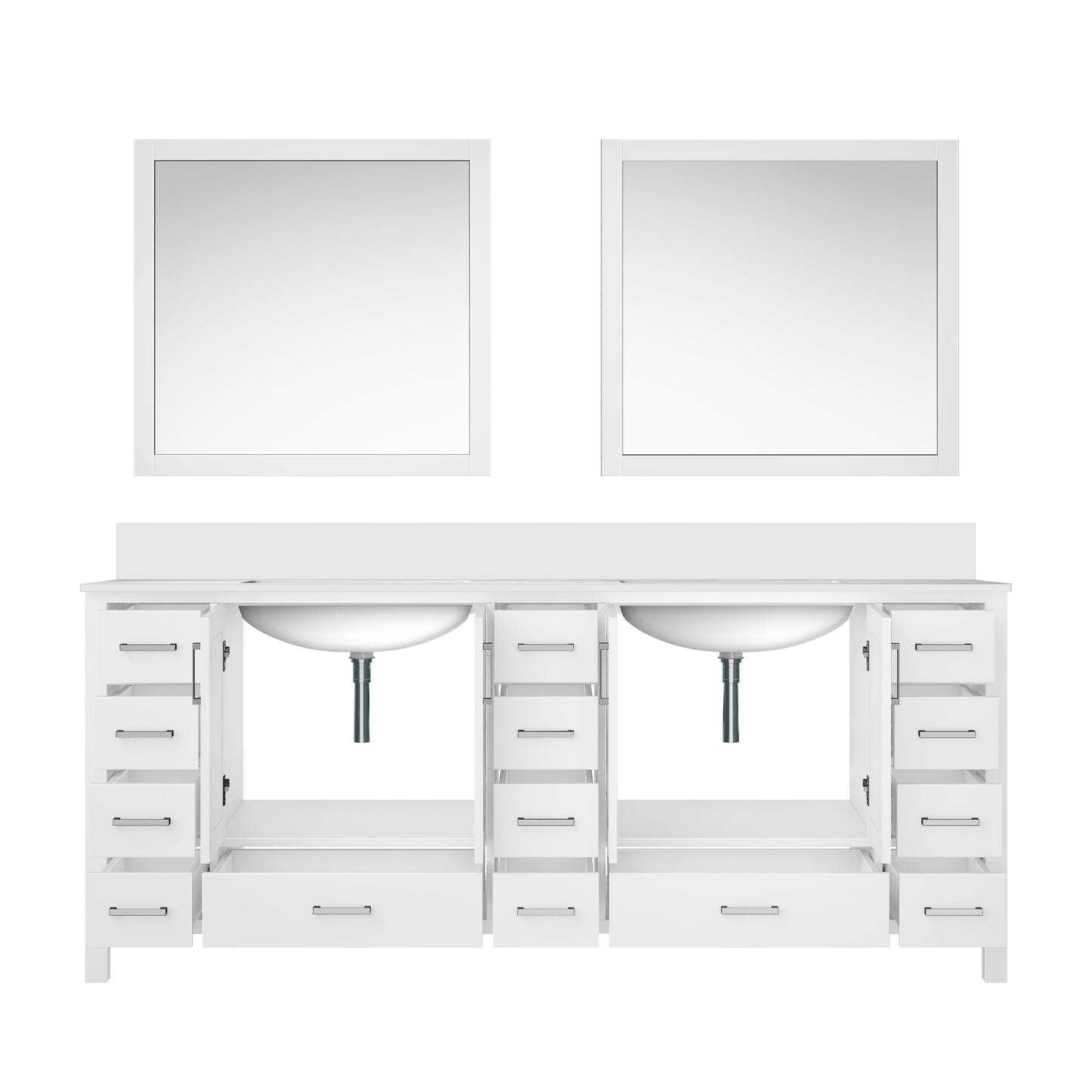 Jacques 84 in. W x 22 in. D White Double Bath Vanity