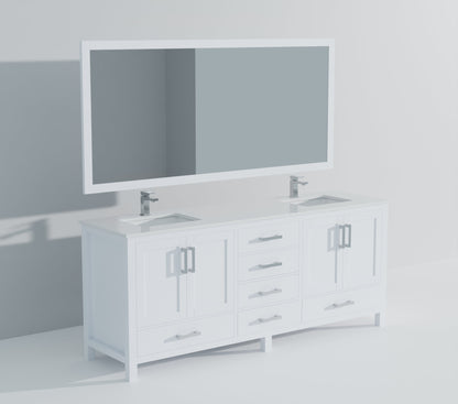 Jacques 84 in. W x 22 in. D White Double Bath Vanity