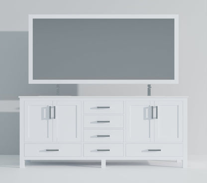 Jacques 84 in. W x 22 in. D White Double Bath Vanity