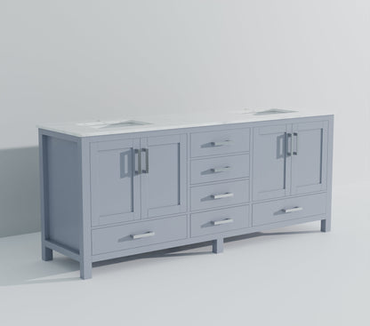 Jacques 84 in. W x 22 in. D Dark Grey Double Bath Vanity