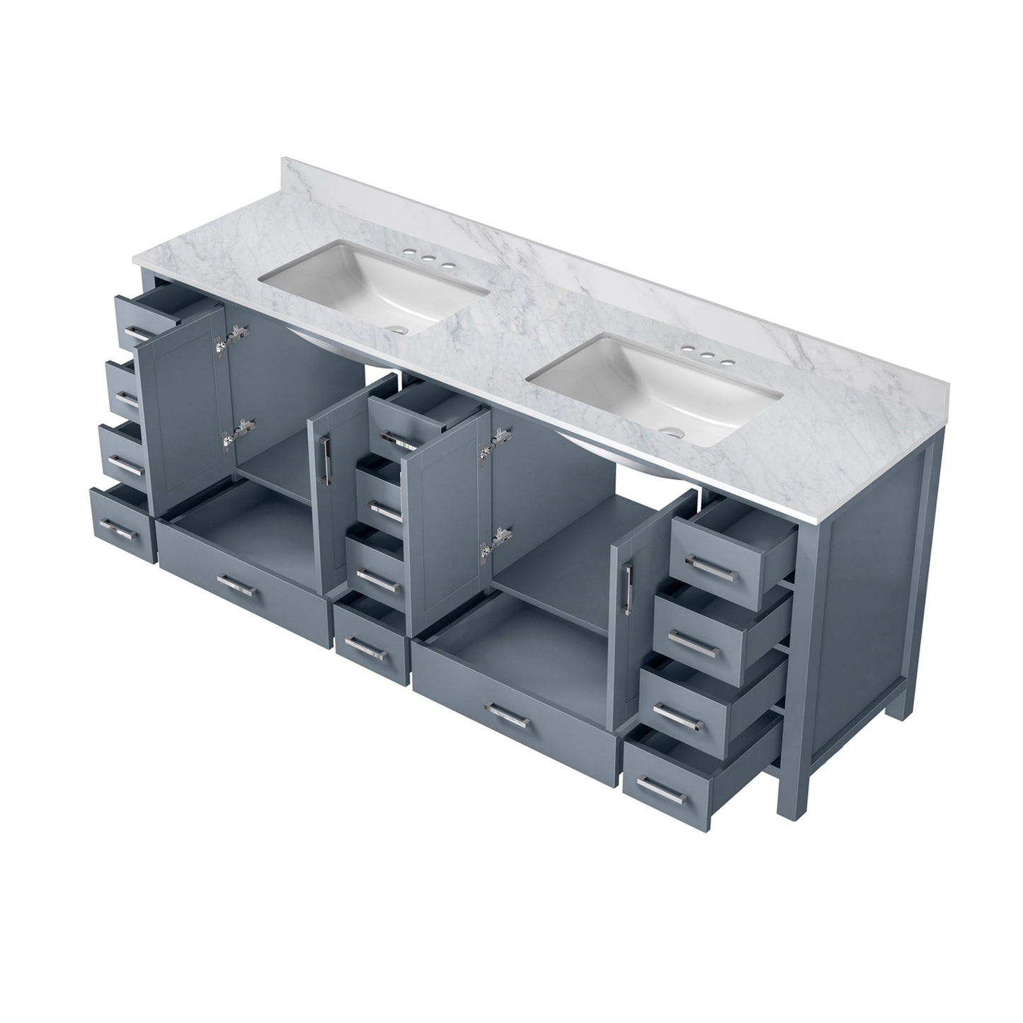 Jacques 84 in. W x 22 in. D Dark Grey Double Bath Vanity