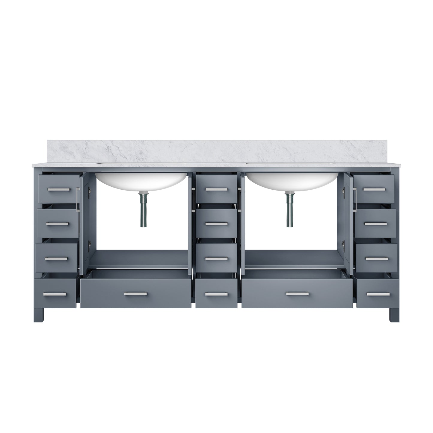 Jacques 84 in. W x 22 in. D Dark Grey Double Bath Vanity