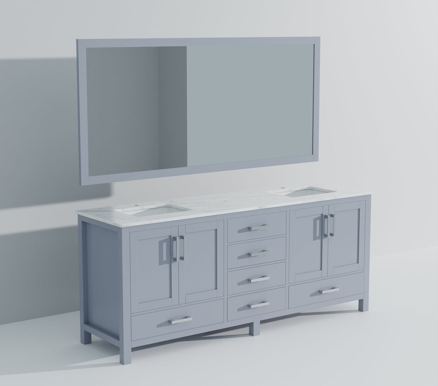 Jacques 84 in. W x 22 in. D Dark Grey Double Bath Vanity