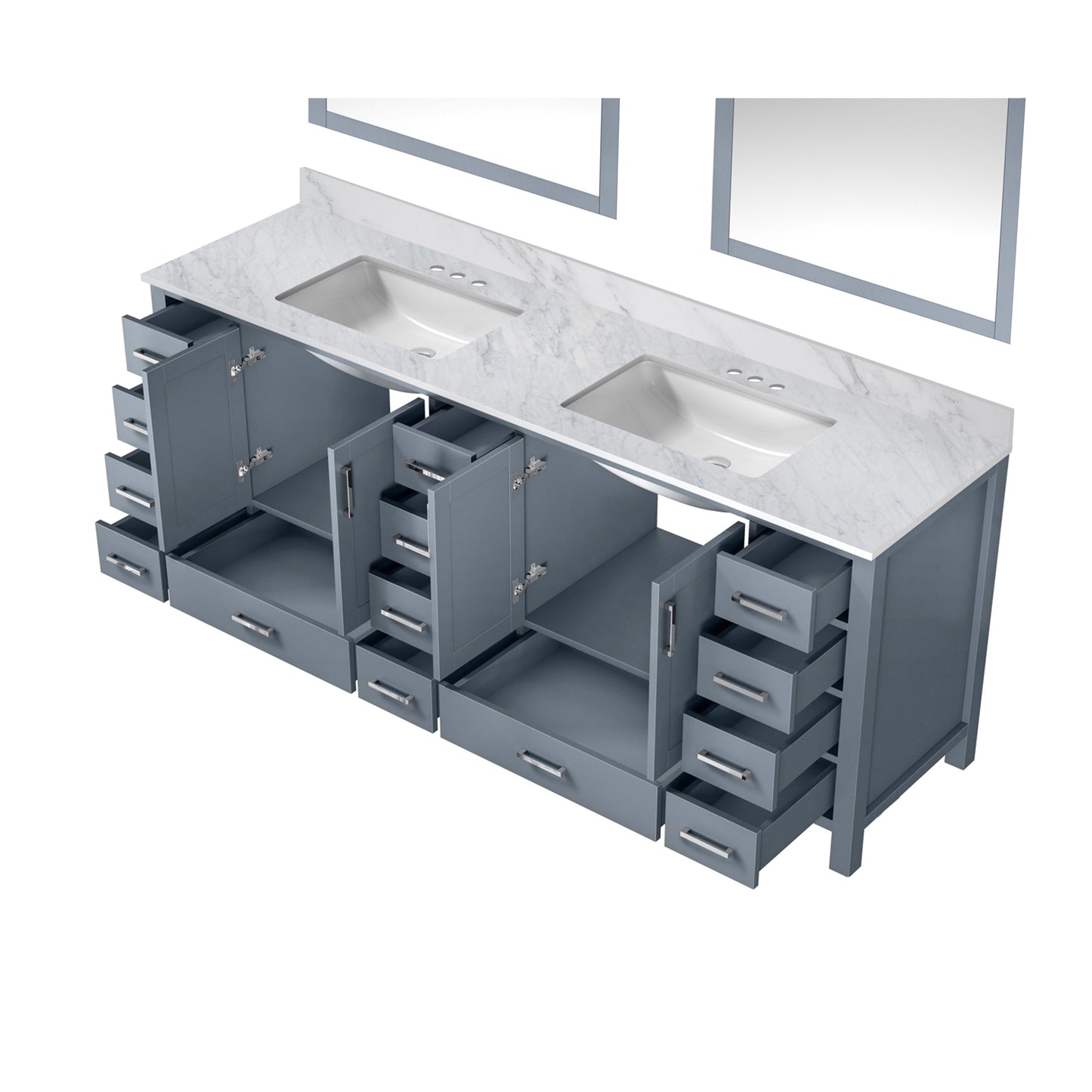 Jacques 84 in. W x 22 in. D Dark Grey Double Bath Vanity