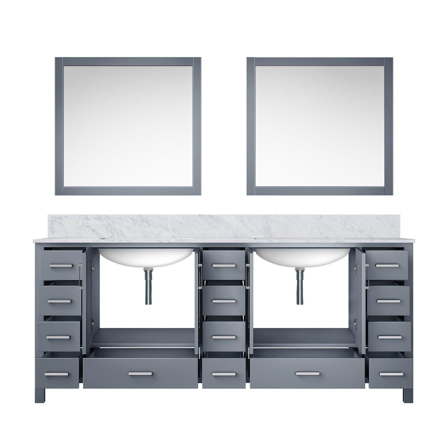 Jacques 84 in. W x 22 in. D Dark Grey Double Bath Vanity