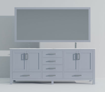 Jacques 84 in. W x 22 in. D Dark Grey Double Bath Vanity