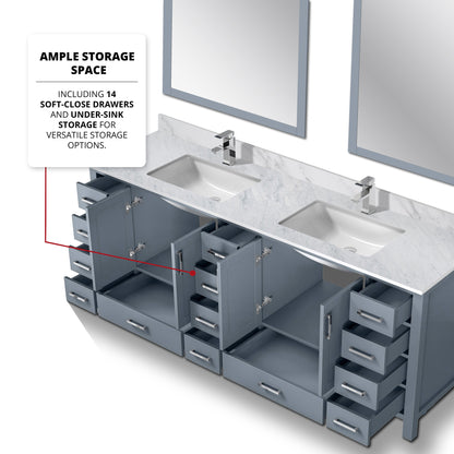 Jacques 84 in. W x 22 in. D Dark Grey Double Bath Vanity