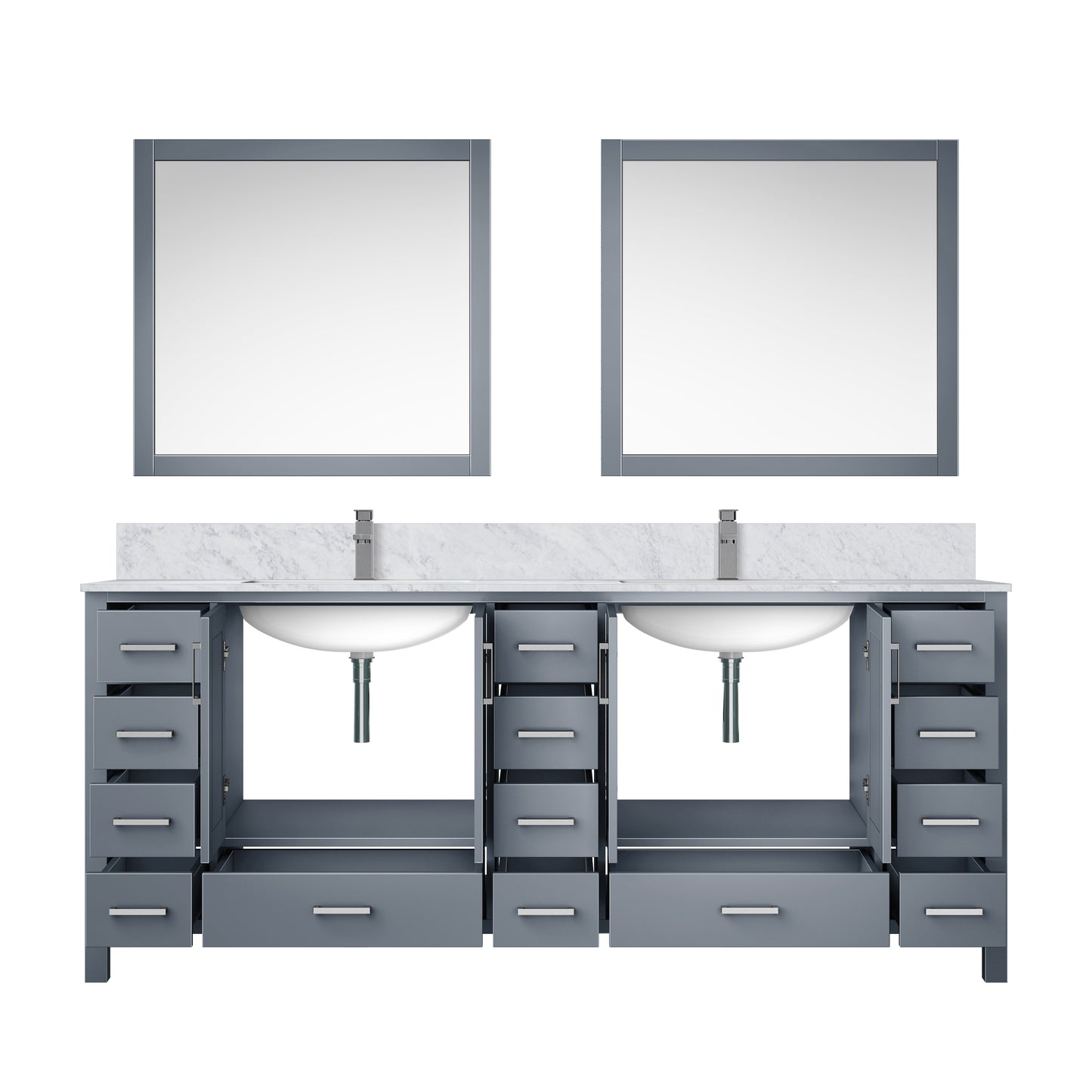 Jacques 84 in. W x 22 in. D Dark Grey Double Bath Vanity