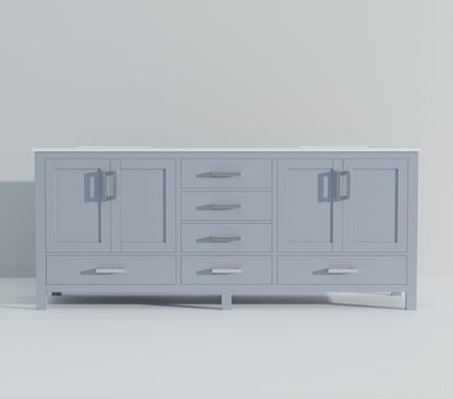 Jacques 84 in. W x 22 in. D Dark Grey Double Bath Vanity