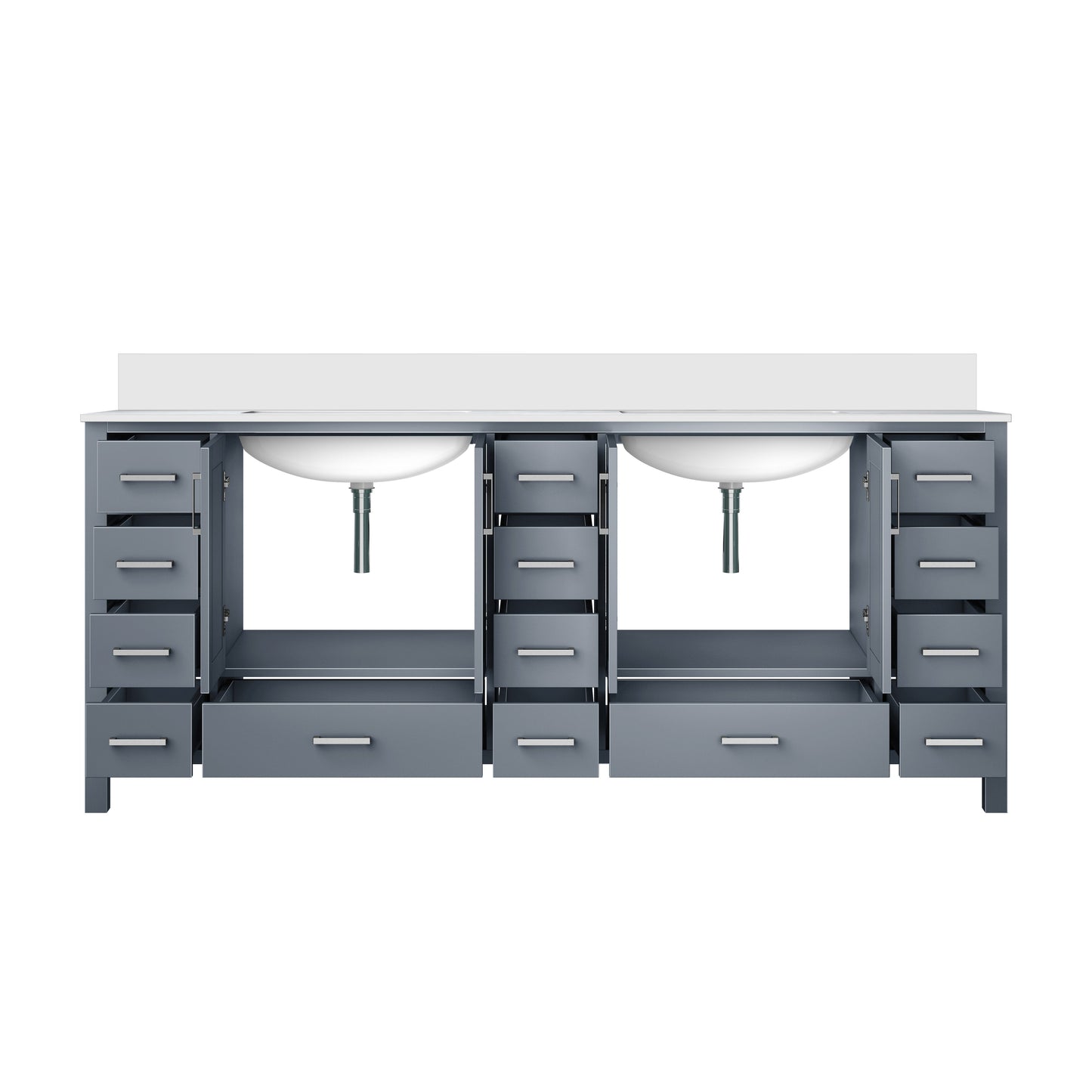 Jacques 84 in. W x 22 in. D Dark Grey Double Bath Vanity