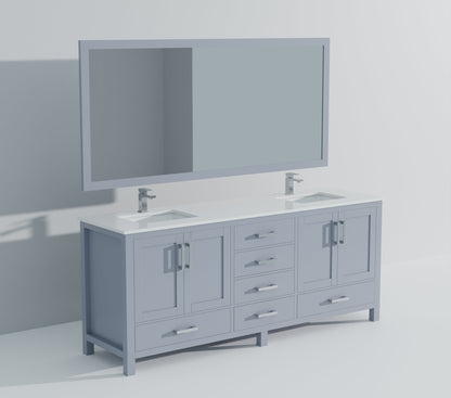 Jacques 84 in. W x 22 in. D Dark Grey Double Bath Vanity