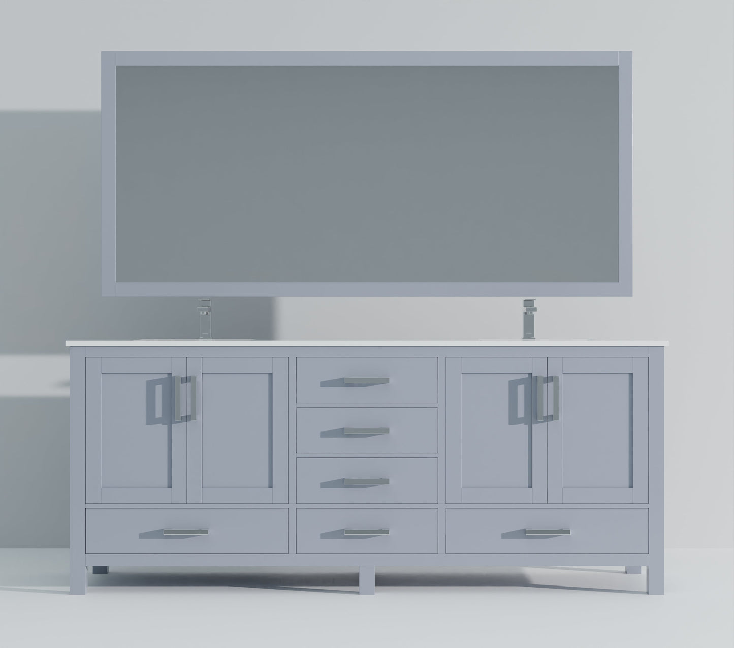 Jacques 84 in. W x 22 in. D Dark Grey Double Bath Vanity