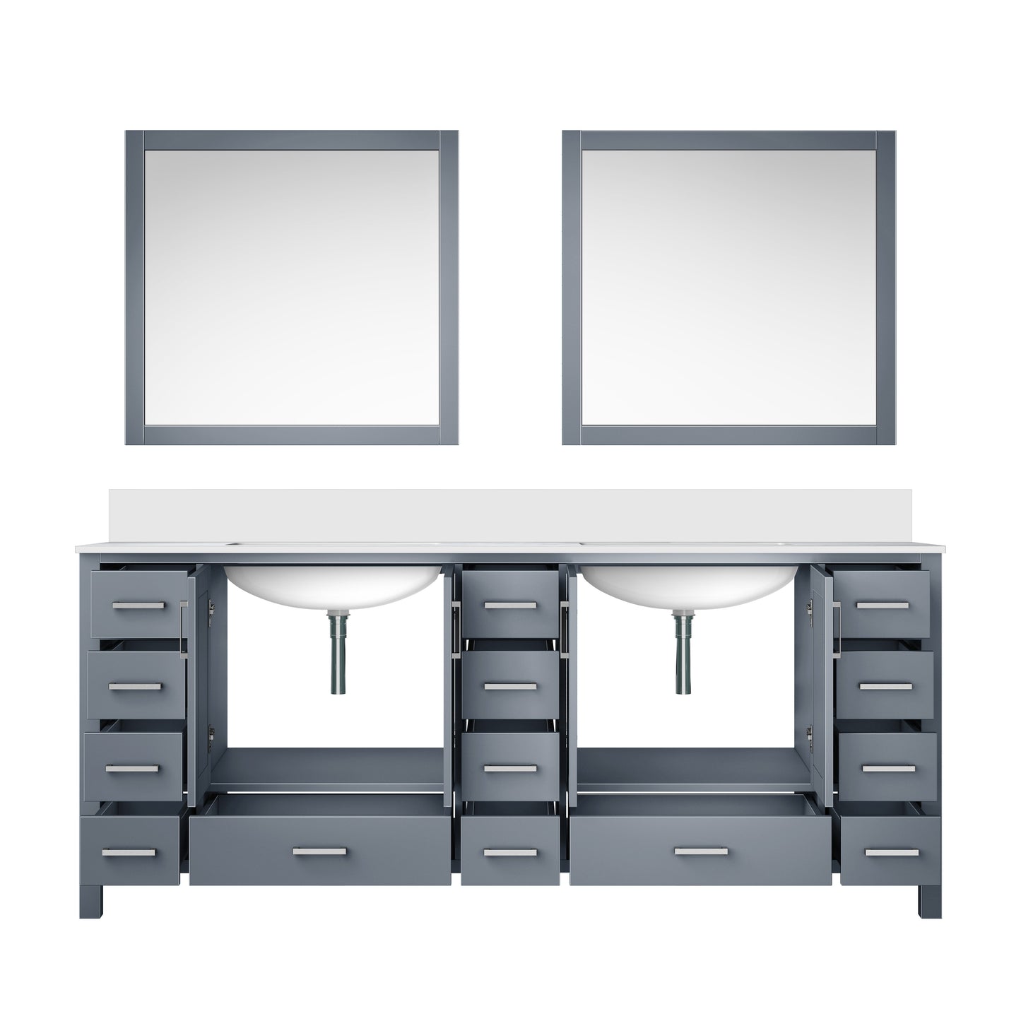 Jacques 84 in. W x 22 in. D Dark Grey Double Bath Vanity
