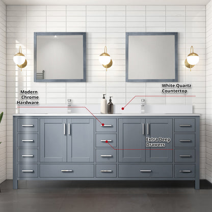 Jacques 84 in. W x 22 in. D Dark Grey Double Bath Vanity