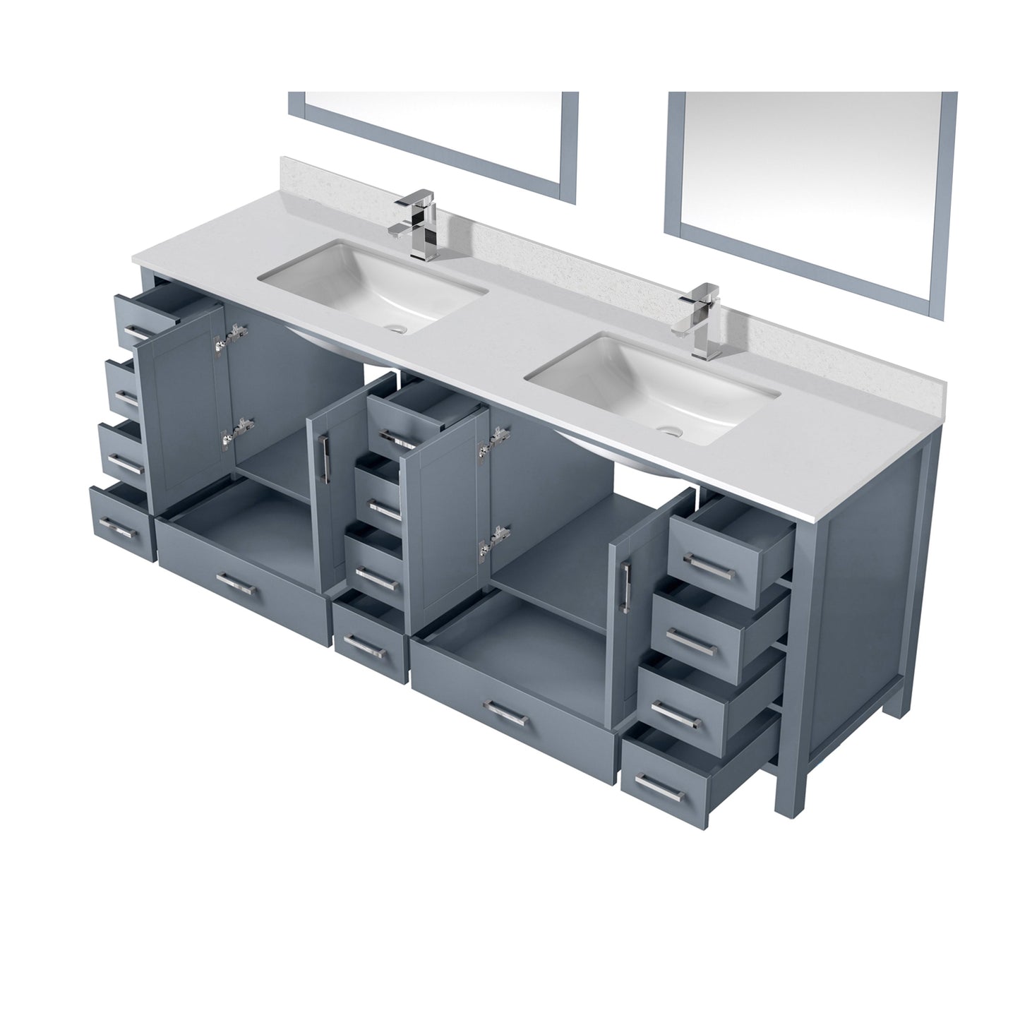 Jacques 84 in. W x 22 in. D Dark Grey Double Bath Vanity