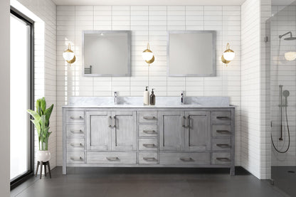 Jacques 84 in. W x 22 in. D Distressed Grey Double Bath Vanity