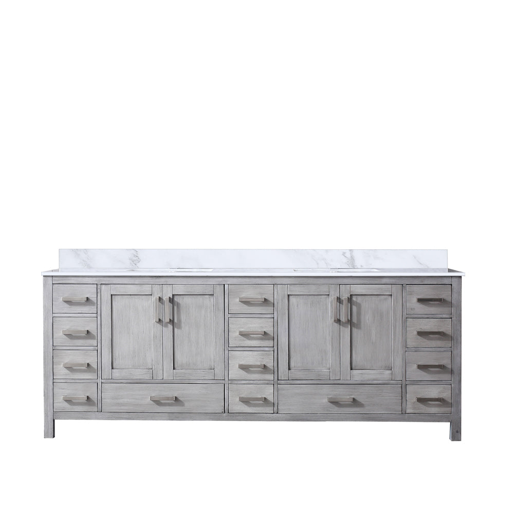 Jacques 84 in. W x 22 in. D Distressed Grey Double Bath Vanity