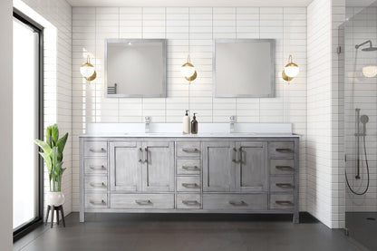 Jacques 84 in. W x 22 in. D Distressed Grey Double Bath Vanity
