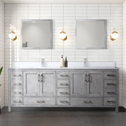 Jacques 84 in. W x 22 in. D Distressed Grey Double Bath Vanity